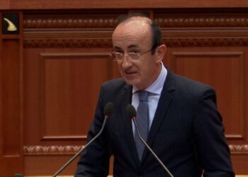 Deputeti proteston në Kuvend, shkon me shportën me ushqime