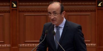 Deputeti proteston në Kuvend, shkon me shportën me ushqime