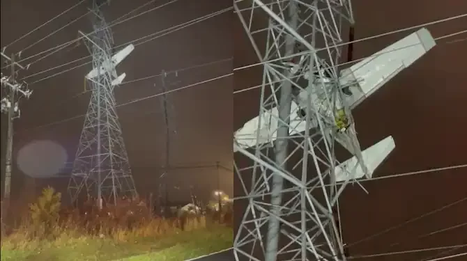 Avioni përplaset në linjat e tensionit të lartë në Maryland (VIDEO)