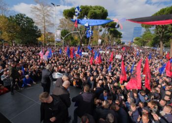 Reuters: Lideri i opozitës shqiptare goditet me grusht, teksa po marshonte për të protestuar