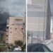 Zjarr në një pallat në Tiranë, shtëllungat e tymit mbulojnë Bulevardin e Ri