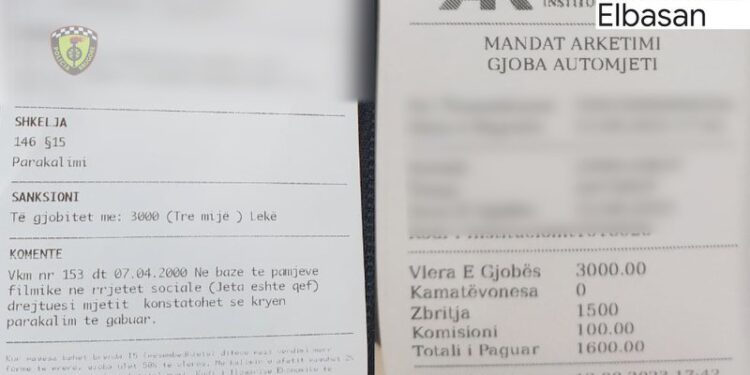 Parakalim i gabuar, dënohet me 3000 lekë inspektori i policisë rrugore në Elbasan