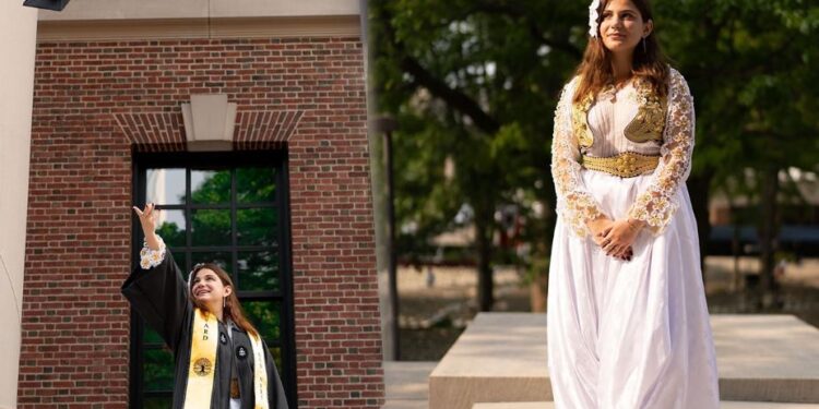 Me veshje tradicionale, studentja shqiptare diplomohet në Harvard