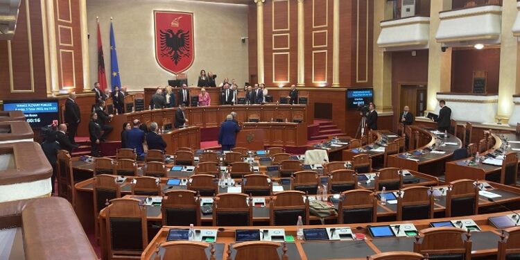 Bllokuan foltoren e Kuvendit, përjashtohen 8 deputetë të opozitës