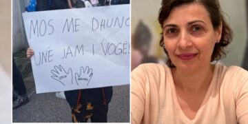 “Mos më dhuno, unë jam i vogël”, qytetarët në protestë pas video-skandalit ku edukatorja rreh të miturën dhe i thyen këmbën (FOTO)
