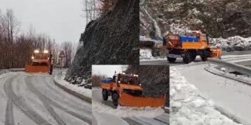 Dëbora zbardh në Qafë Thore për herë të parë këtë vit, qarkullimi kryhet pa probleme