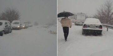 Situatë e rënduar në Rrugën e Arbrit, evakuohet familja e bllokuar prej 5 orësh nga bora në Qafë Murriz