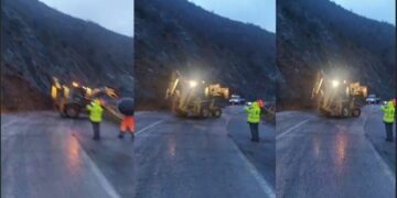 Rënie masive dherash dhe gurësh, kaos në aksin Librazhd-Elbasan