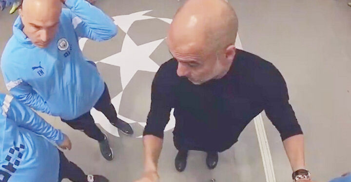 Publikohet videoja me pamje nga dhoma e zhveshjes së Man.Cytit, në pjesën e parë të finales së Champions ndaj Interit