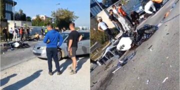 Aksident i frikshëm në Fier, motori përplaset me makinën, një i plagosur