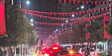 Fieri “vishet” kuqezi! Atmosferë festive për 28 Nëntorin, qytetarët paradë me flamujt në makina