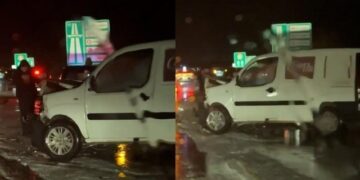 Aksident në aksin Levan-Vlorë, përplasen 3 makina, shkak dyshohen reshjet e dendura të breshërit