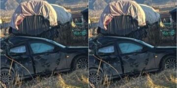 Aksident në Korçë, makina del nga rruga dhe përfundon në një parcelë! Shoferi dërgohet me urgjencë në spital