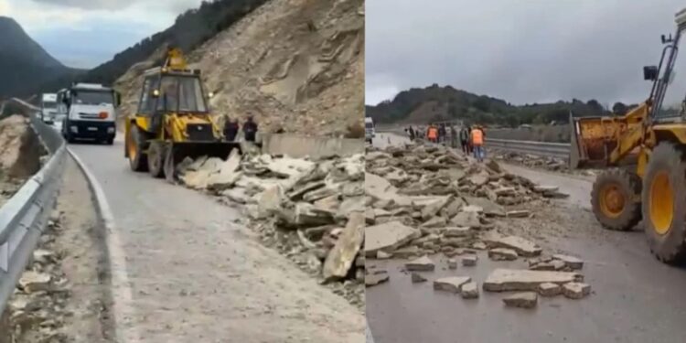 Bllokimi i aksit Kuç- Qeparo nga rënia e dherave, nis zhbllokimi i rrugës