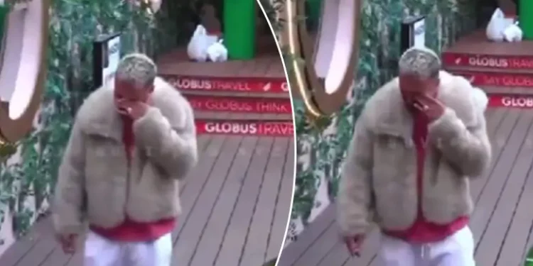 Gjesti shfaqet i rënduar emocionalisht, qan me lot i vetmuar në oborr