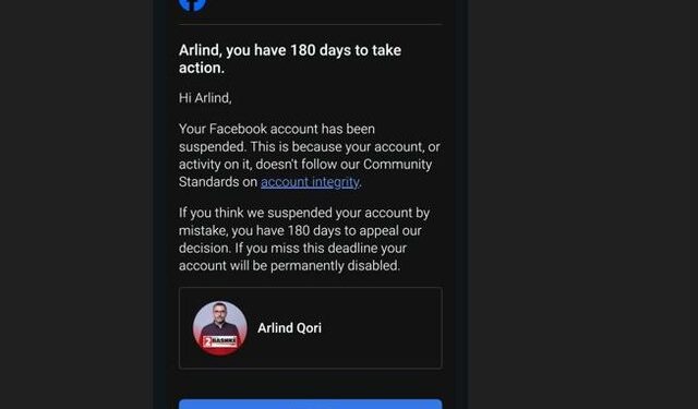 Llogaria Facebook e Arlind Qorit u bllokua pas “sulmit” me raporte të rreme