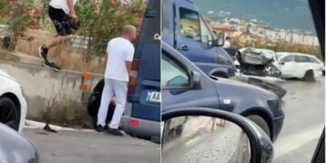 Aksident i rëndë në kryeqytet/ Dy makina përplasen me njëra-tjetrën në kryeqytet