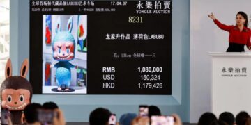 Kukulla Labubu me madhësinë e njeriut shitet për më shumë se 150,000 dollarë