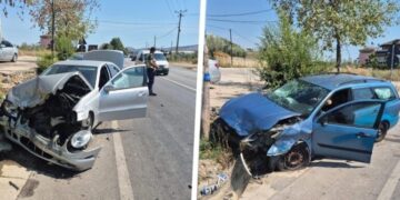 Aksident i rëndë në vend/ Përplasen ‘kokë më kokë’ dy makina, raportohet për të plagosur