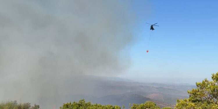 Vatra e zjarrit në Drenovë ende aktive/ 40 trupa të Forcave të Armatosura në terren, ndërhyhet edhe nga ajri me helikopterin Cougar