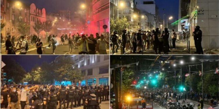 Protesta të tensionuara në disa qytete të Serbisë, përplasje mes qytetarëve dhe mbështetësve të pushtetit
