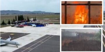 Era e fortë shkëput kabujt elektrikë, zjarr në zonën përreth Bazës Ajrore të NATO-s në Kuçovë