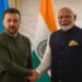 Modi dhe Zelensky diskutojnë për paqen në Ukrainë, përpara takimit të kryeministrit indian me Putinin në Kinë