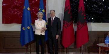 Presidentja e Komisionit Evropian, Von der Leyen mbërrin në presidencë, pritet nga Begaj