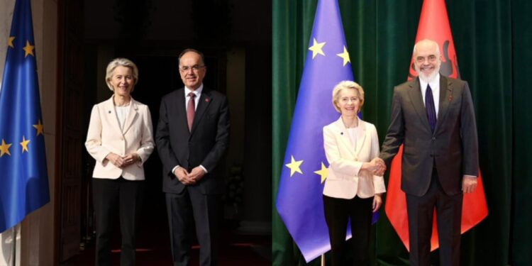 Takimi me Begajn dhe Ramën, Von der Leyen: Shqipëria, në rrugën e duhur drejt BE-së