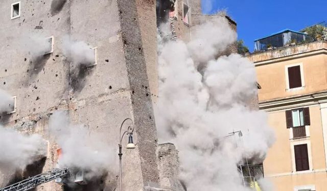 Panik në Romë! Shembet një pjesë e Torre dei Conti, afër Coloseut. Raportohet për të plagosur