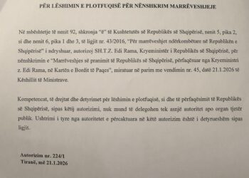 Presidenti Begaj autorizon Kryeministrin Edi Rama për nënshkrimin në Bordin e Paqes