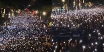 Berisha nxjerr videon nga protesta e opozitës: Drita e Uraganit që ngrohu zemrat e shqiptarëve