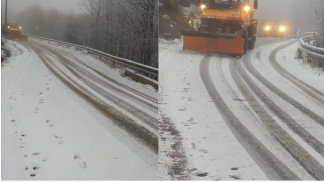 ARRSH: Reshje të dendura bore në Qafë Thore, po punohet me dy borëpastruese
