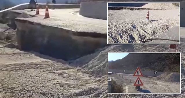 Shembje në aksin Skrapar-Përmet, asfalti “zbret” mbi një metër poshtë