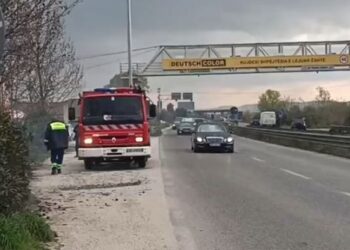 Zjarr i madh pranë autostradës Lushnje-Fier, flakët rrezikojnë bizneset e zonës